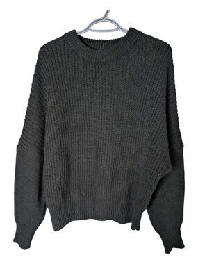 &Merci Black Wool/Alpaca Blend Knit Crew Neck Sweater Size Large